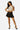 Love Poem scuba belted pleated mini skirt skort in black on a model