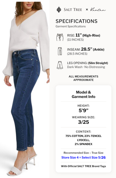 Kancan - Adaline High-Rise Slim Straight Jeans (28.5" Inseam) - KC11252