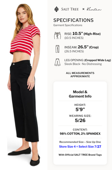 Kancan - Shea High-Rise Cropped Wide-Leg Jeans (26.5" Inseam) - KC20103BK