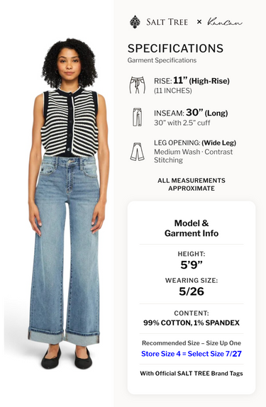 Kancan Essentials - Bellen High Rise Wide Jeans (30" Inseam) - KC20104M