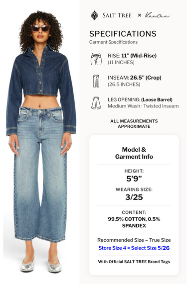 Kancan - Daliah Mid Rise Loose Barrel Jeans (26.5" Inseam) - KC2594M