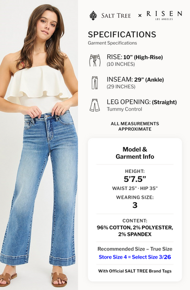 Risen Jeans - Tummy Control High-Rise Straight Jeans (29" Inseam) - PSA21347