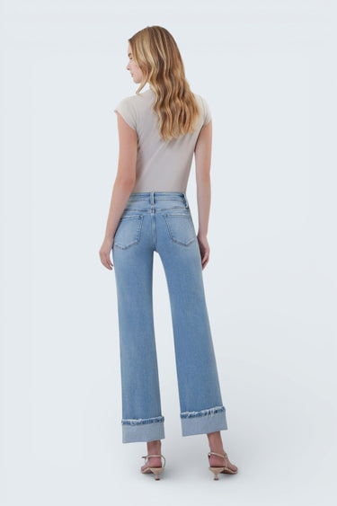 Vervet - Mid Rise Slim Wide Cuffed Distressed Jeans (28" Inseam) - LV2181-SaltTree