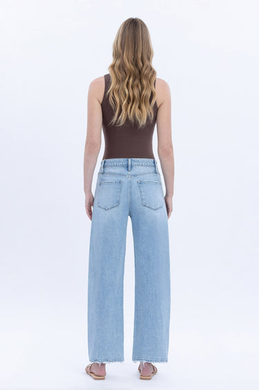 Vervet - Super High Rise Barrel Leg Distressed Jeans (27" Inseam) - T6875-SaltTree