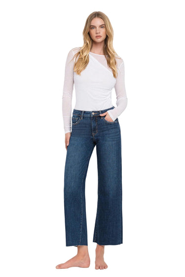 Vervet - Tummy Control Mid Rise Dark Wash Wide Leg Jeans (27.5" Inseam) - LV1311-SaltTree
