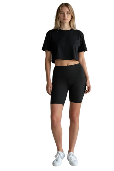 Zenana - Brushed Microfiber Wide WaistBand Biker Shorts - MP-3236D4-SaltTree