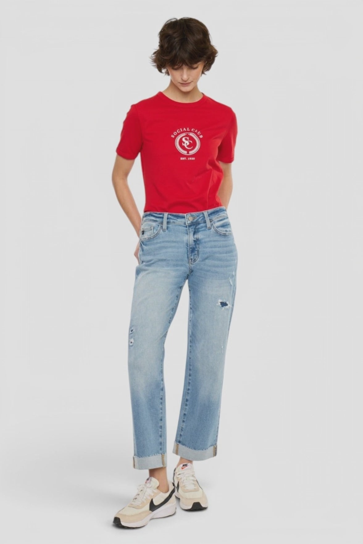 Kancan - Mid Rise Crop Straight Jeans (26.5