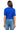 SaltTree American Bazi royal blue pinstripe cropped baseball jersey seen from the back on a model