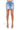 SaltTree American Bazi light blue denim mini skirt with scattered rhinestone trim and high-waisted slim fit