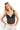 SaltTree model wearing a black ANWND floral lace corset tank top with a V-neckline and adjustable straps.