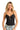 SaltTree ANWND black ribbed bodysuit with sweetheart bustier, built-in bra cups, and sheer mesh plunging neckline