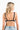 SaltTree ANWND black ribbed bra top with unique one-strap back detail worn by a blonde model
