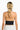 SaltTree ANWND black ribbed halter crop top with wide waistband worn by a blonde model, back view