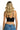 SaltTree ANWND seamless black crop bralette with adjustable spaghetti straps worn by a blonde model, back view