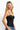 SaltTree model wearing a black ANWND sweetheart neckline bodysuit with adjustable spaghetti straps and sculpting fit