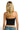 SaltTree model wearing a black strapless ANWND Dolce Vita tube top with a body-hugging fit, back view