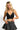SaltTree ANWND black seamless V-neck cami top with center-front trim worn by a blonde model