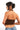 SaltTree ANWND brown halter neck cropped tank top worn by a model, back view showing fitted sleeveless design