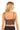 SaltTree ANWND brown floral lace bralette top with adjustable straps and a scalloped hem, back view on a model.
