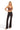 SaltTree model wearing an ANWND brown floral lace bralette top with a V-neckline and scalloped hem paired with trousers