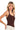SaltTree ANWND brown ribbed halter neck bodysuit with side cut detail worn by a blonde model