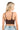 SaltTree ANWND brown seamless cropped bralette with adjustable spaghetti straps worn by a blonde model, back view