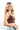 SaltTree ANWND brown seamless deep V crop bralette with molded cups and adjustable straps on a blonde model