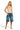 SaltTree ANWND nude seamless cami top with spaghetti straps and shirred bust worn by a model with denim shorts