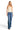 SaltTree model wearing an ANWND taupe double-layered ribbed cami top with a square neckline and thin straps with jeans