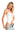 SaltTree ANWND white ribbed bodysuit with a sweetheart neckline, mesh insert, and built-in bra cups on a blonde model.