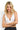 SaltTree ANWND white ribbed seamless crop top with deep V-neck and wide straps worn by a smiling blonde model