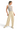 SaltTree model wearing beige high-rise wide-leg crop pants with a raw hem in soft stretch twill fabric.