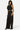SaltTree Love Poem black crinkled plisse crop top and wide-leg pant set with all-over rhinestone embellishments