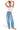 SaltTree model wearing Cello Jeans light wash mid-rise barrel leg denim with an asymmetric front closure