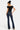 SaltTree dark wash high rise bootcut stretch denim jeans with 33" inseam, worn by a model.