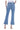 SaltTree Flying Monkey high rise medium wash kick flare jeans with a trouser slit hem viewed from the back