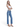 SaltTree model wearing Flying Monkey high rise ankle straight jeans in medium blue wash with a white tank top
