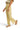 SaltTree high-rise wide-leg cropped pants in pale yellow stretch twill with a raw hem worn by a model.
