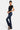 SaltTree Kancan dark wash high rise bootcut stretch jeans with a 33" inseam and 18" leg opening.