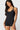 SaltTree Love Poem black airbrush onesie romper with a scoop neckline and sculpting second-skin fit on a model.