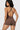 SaltTree Love Poem brown airbrush onesie romper with crisscross back straps and French-cut leg on a model