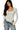 SaltTree Love Poem white long sleeve scoop neck bodysuit with double-layer smoothing fabric worn by a model