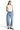 SaltTree Mica Denim high-rise barrel-leg jeans in vintage medium wash with a cuffed hem worn by a model.