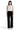 SaltTree Mica Denim high-rise slim wide-leg jeans in solid black with a raw hem worn by a model in a white tank top.
