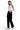 SaltTree Mica Denim high-rise slim wide-leg jeans in solid black with a raw-cut hem worn by a model in a white top.