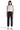 Model wearing SaltTree Mica Denim charcoal high rise jogger cropped pants with cuffed ankles and drawstring waist.