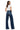 SaltTree mica denim super high rise dark indigo wide leg skater jeans on a model, back view