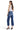 SaltTree Mica Denim high rise vintage crop flare jeans in medium blue wash with frayed raw hem and knee distressing