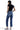 SaltTree Mica Denim high rise straight crop jeans in medium dark wash with heavy distressing and frayed step hem