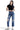 SaltTree model wearing Mica Denim high rise straight crop jeans with heavy distressing and a frayed step hem